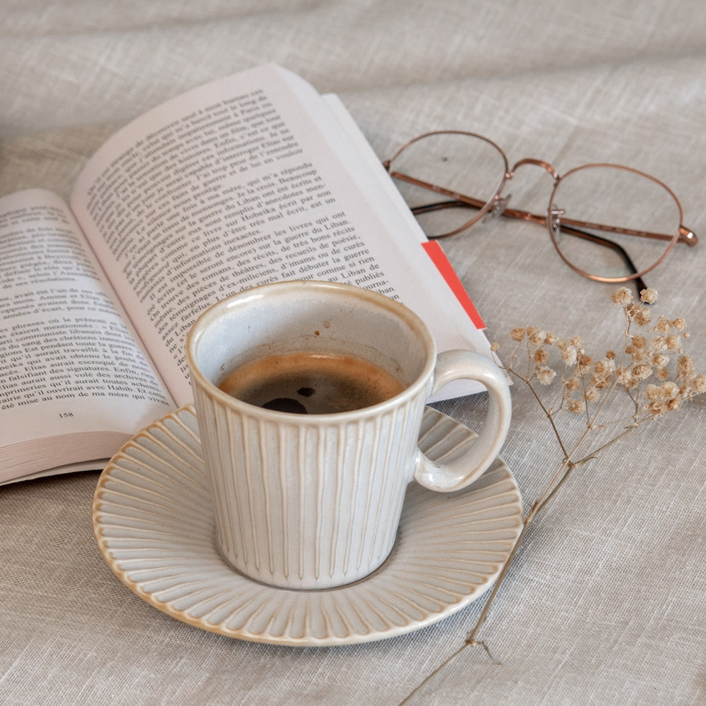 Coffret de 4 tasses à café avec sous tasses Liv Table passion - Mathon - 3