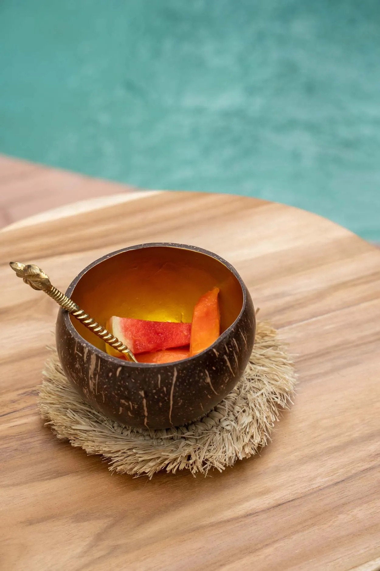 Le Sous-Verre Fringe Raffia - Naturel Bazar Bizar - Mathon - 2