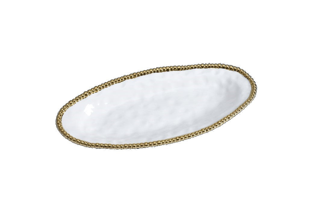 Set de 2 plats de service ovales - 44,5x20,3x4,4cm - GOLDEN SALERNO Pampa Bay - Mathon