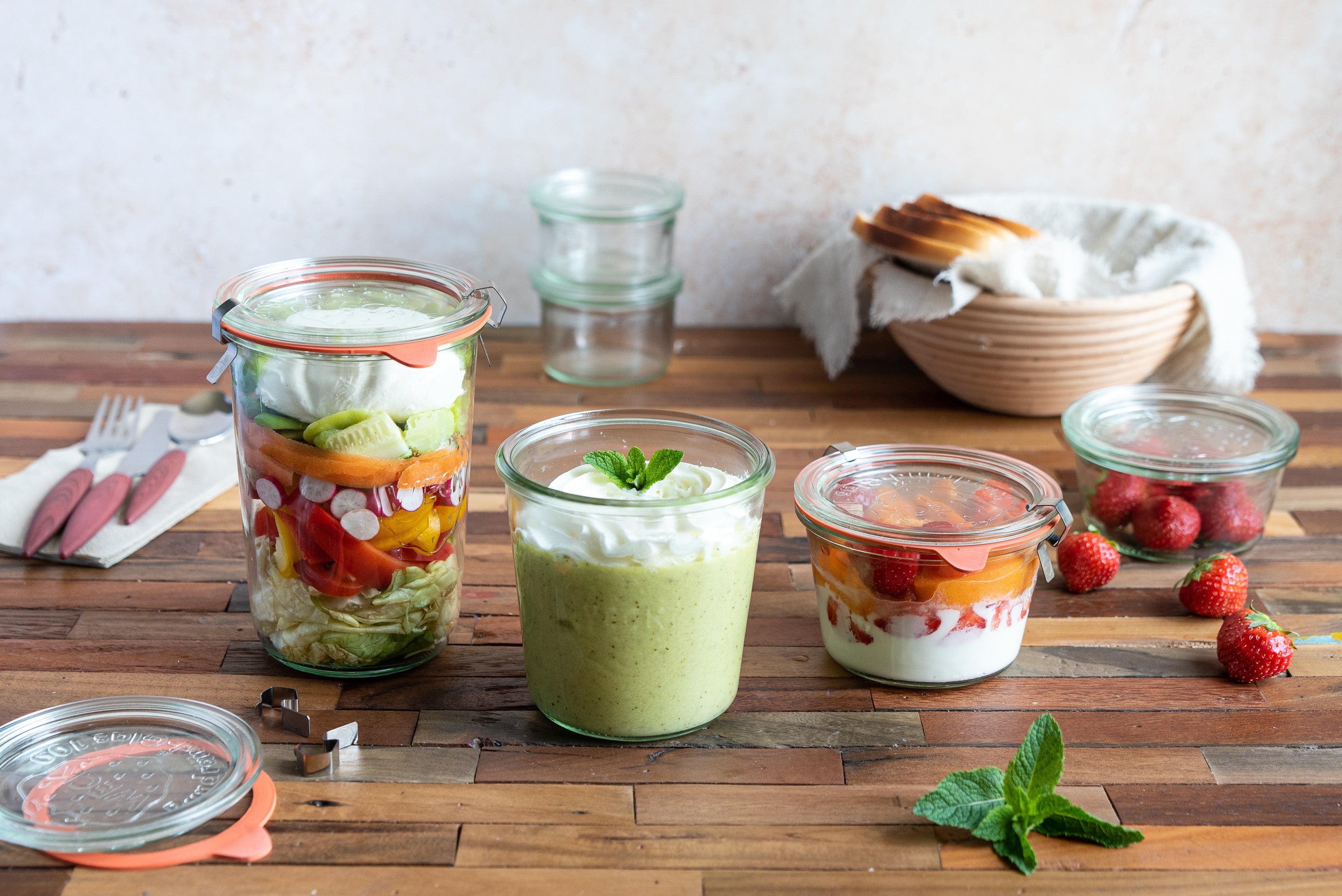 12Pcs - Bocal Bokocook en verre Weck avec couvercle en verre  H86mm 200ml FirstPack - Mathon - 2