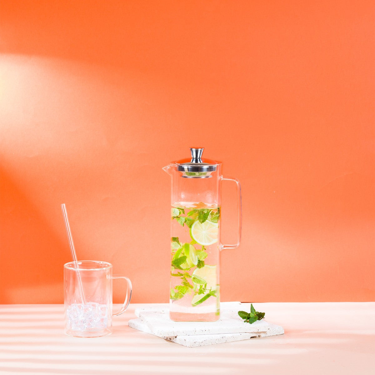 Long Island - théière en verre allongée avec filtre dévissable inox - Verre transparent Cristel - Mathon - 4