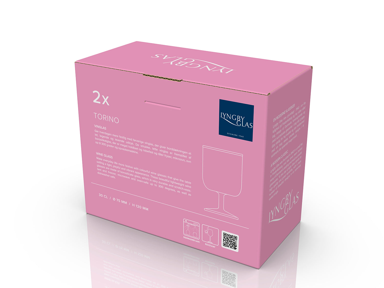 Set de 2 verres à vin TORINO Rose/Vert Lyngby Glas - Mathon - 6