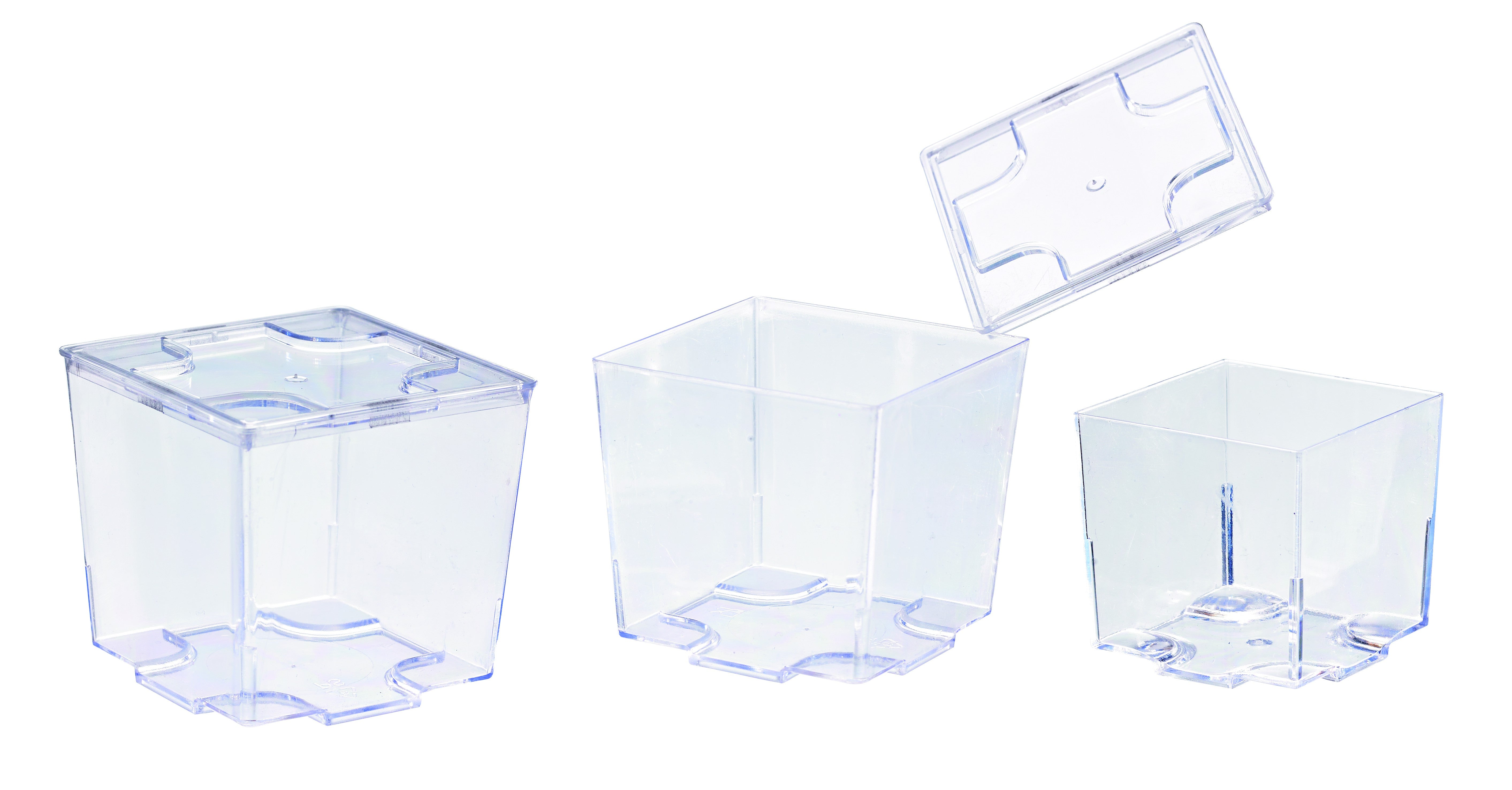 20Pcs - Verrine plastique PS transparente "Kara"  45x45x43mm 60ml FirstPack - Mathon - 3