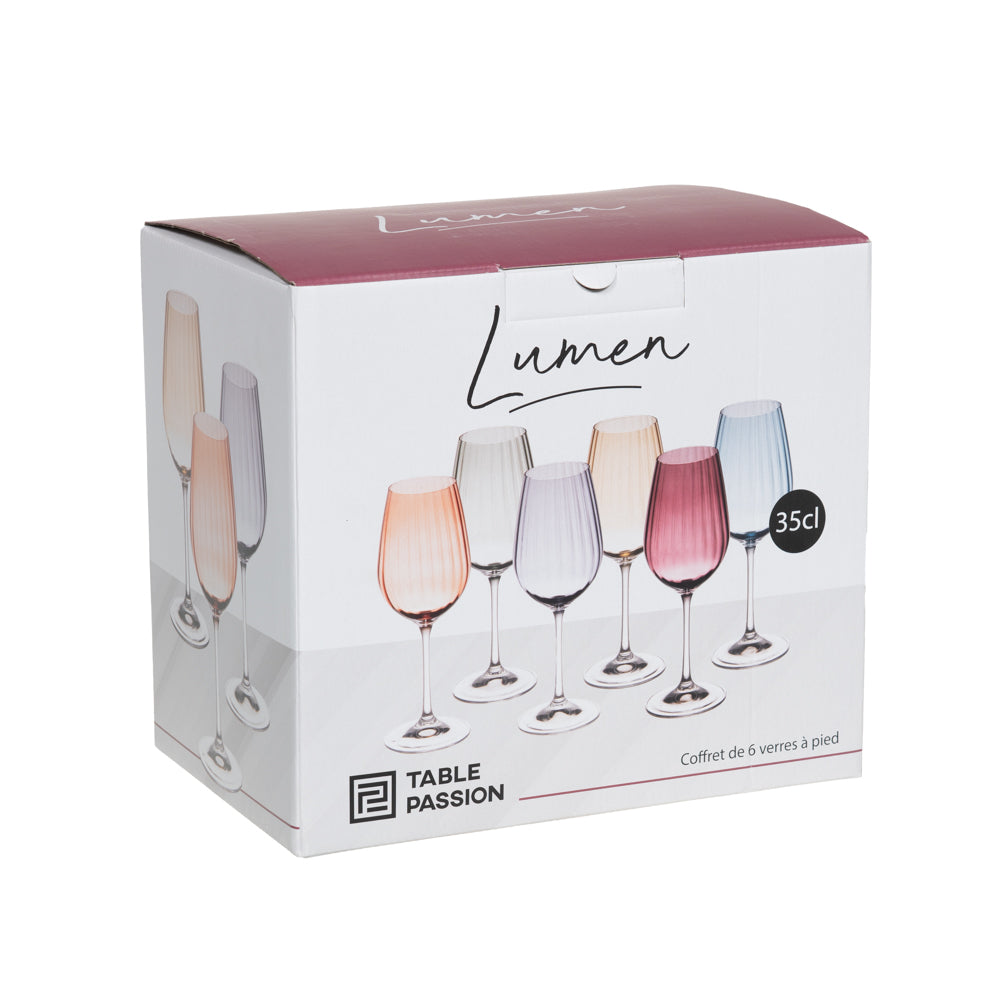 Coffret de 6 verres à pied Lumen 35 cl Table passion - Mathon - 2