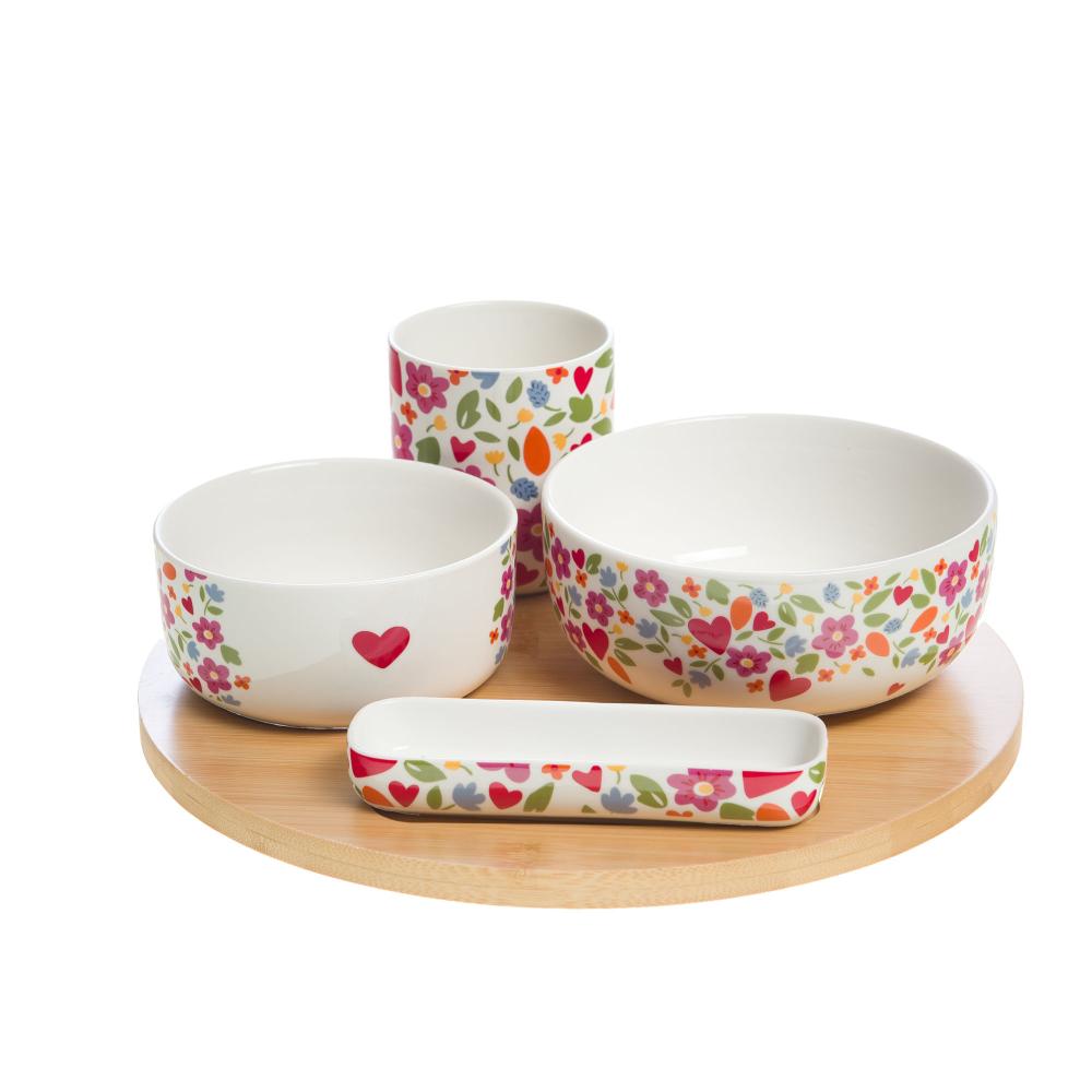 Plateau tournant apéritif 4 bols Amor Amadeus - Mathon - 1