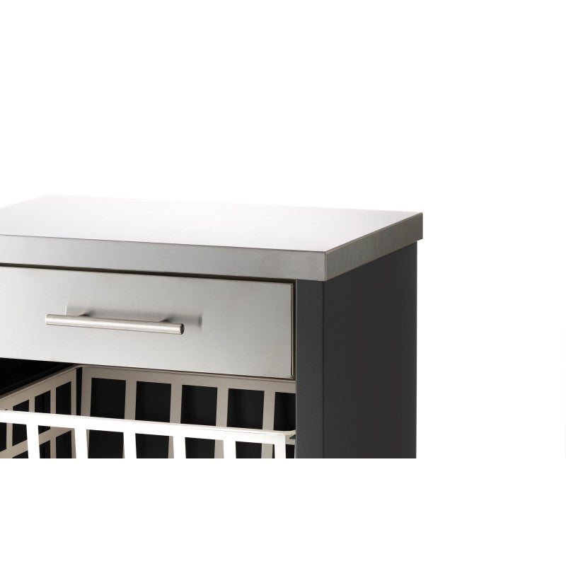 Desserte de cuisine avec plan de travail en acier inoxydable, MOHER, Noir Don Hierro - Mathon - 6