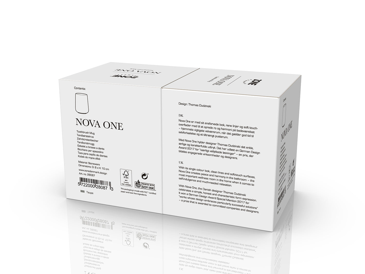 Gobelet pour brosse à dents NOVA ONE en grès Taupe Zone Denmark - Mathon - 5