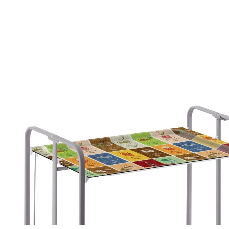 Desserte pliante 2 niveaux avec roulettes – structure gris aluminium, bauhaus Don Hierro - Mathon - 3