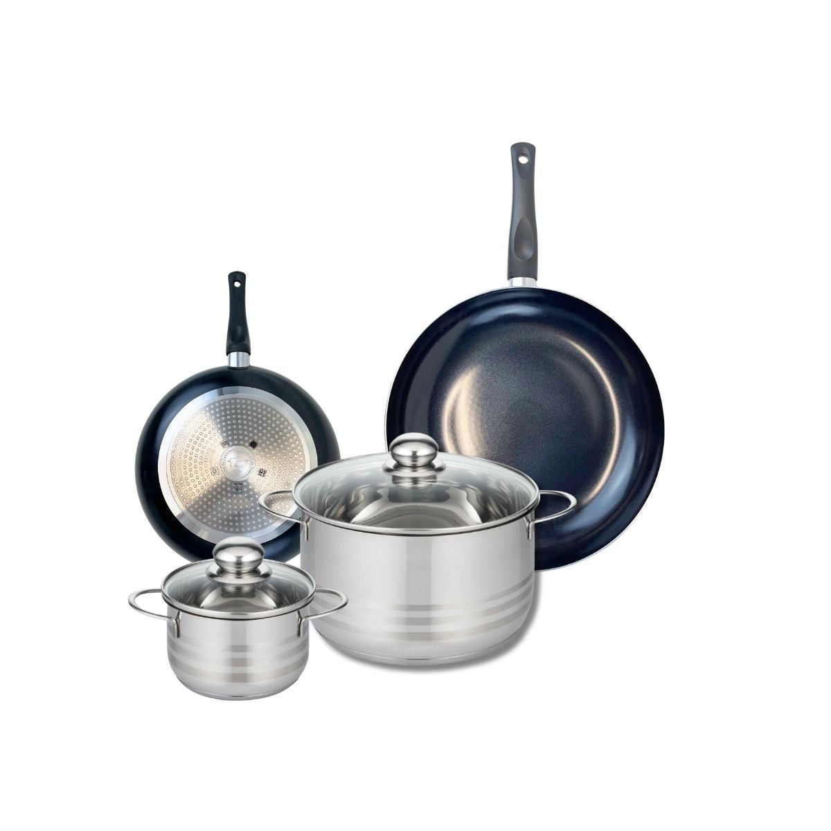 Ensemble de 2 Poêles de cuisson 20 et 28 cm et 2 faitouts 14 et 24 cm  Prima Brillant Elo - Mathon - 1