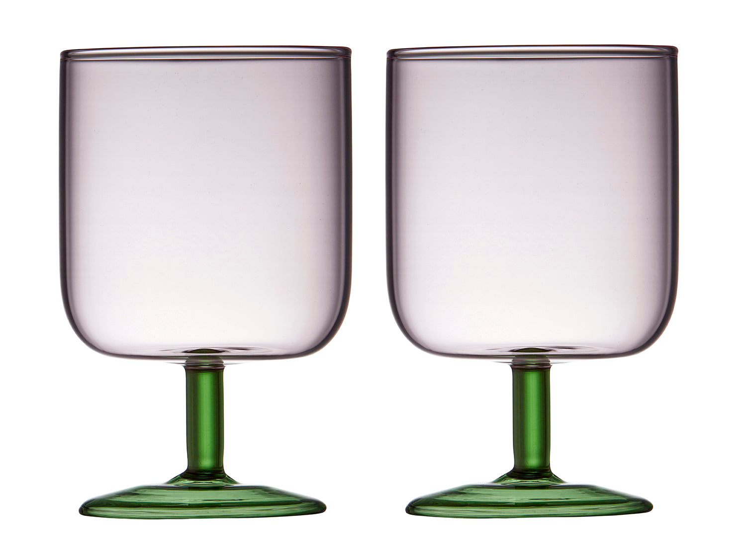 Set de 2 verres à vin TORINO Rose/Vert Lyngby Glas - Mathon - 1
