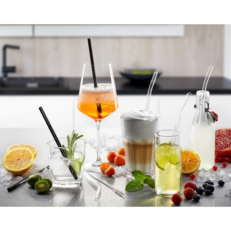 Pailles en verre future, 23 cm (4 pièces) Gefu - Mathon - 3