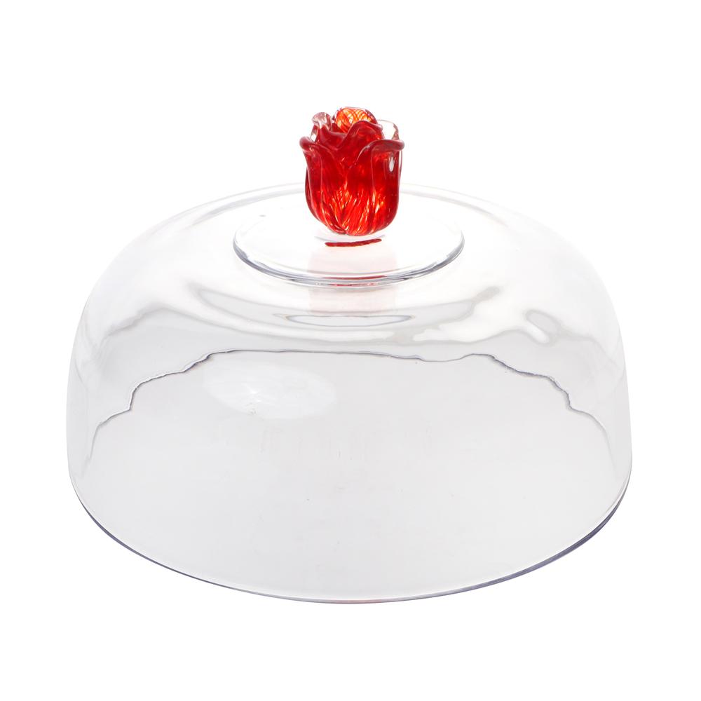 Cloche sur pied Rose en verre 30 cm Table passion - Mathon - 2