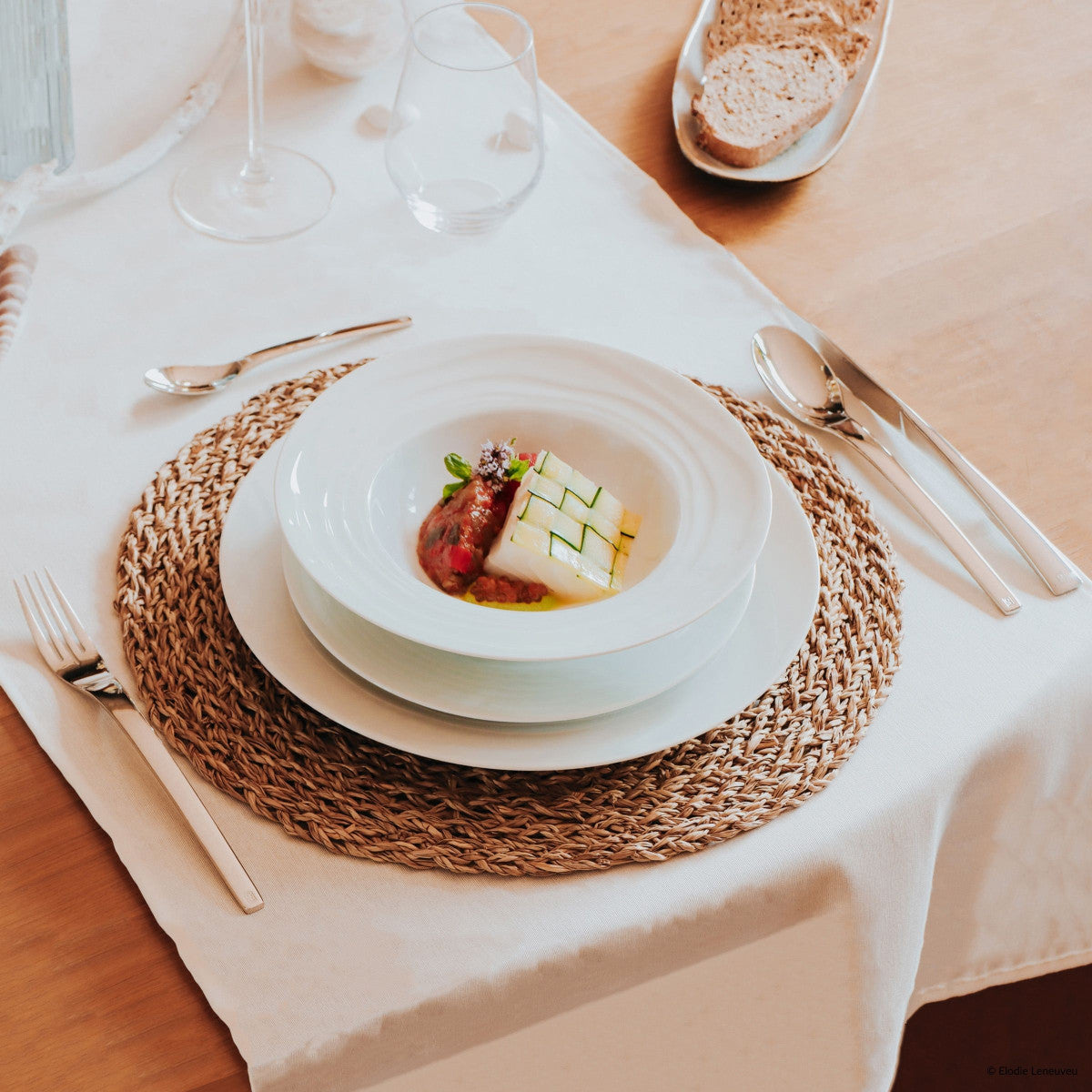 Baghera Blanc - Assiette à dessert 23cm (lot de 6) Médard de Noblat - Mathon - 4