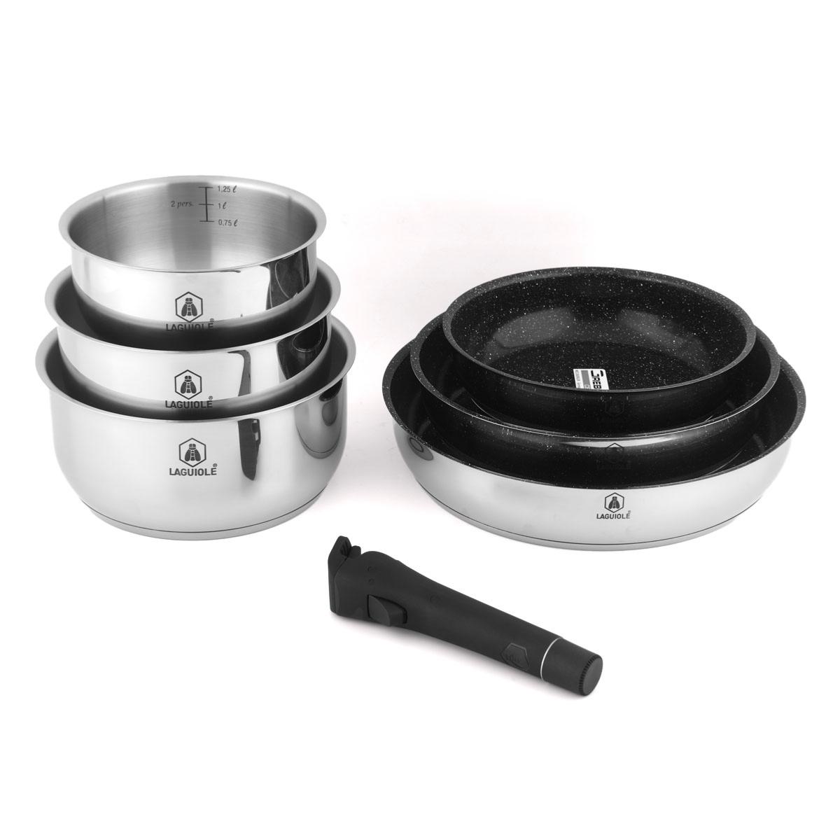 Set de 7 pièces inox amovible antiadhésif - "Réactif" Laguiole Cuisson - Mathon - 2