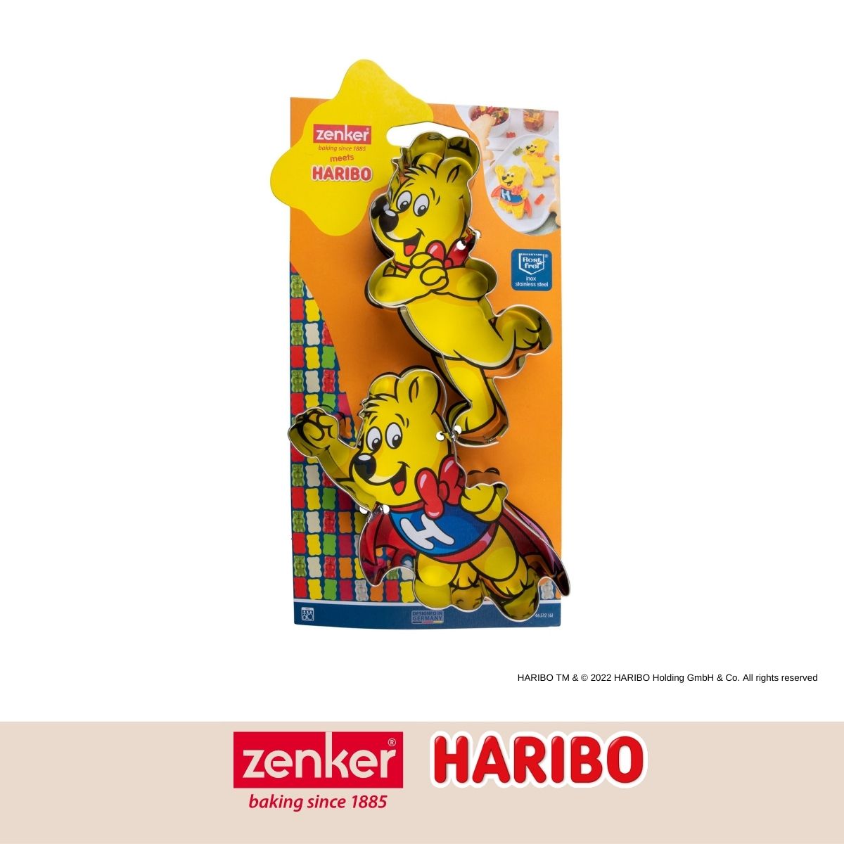 Lot de 2 emporte-pièces en inox motif ourson doré Zenker Haribo Zenker - Mathon - 10