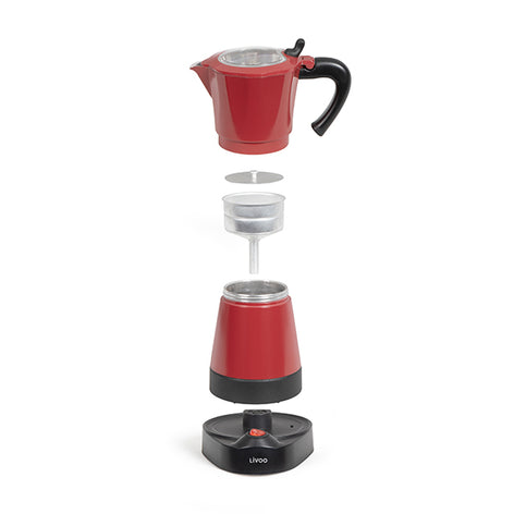 Cafetière électrique Italienne rouge 6 tasses 480 W Livoo - Mathon - 2