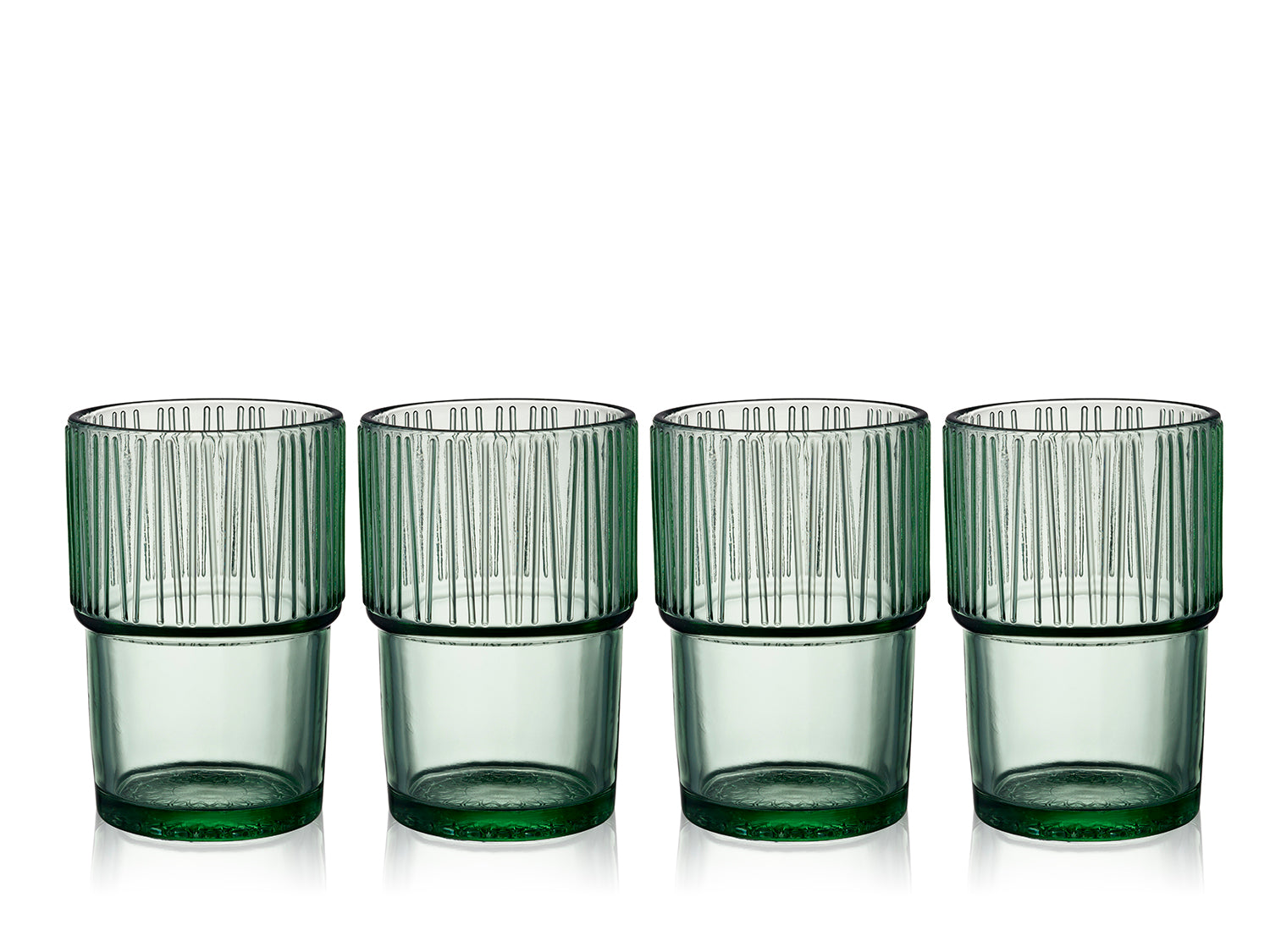 Set de 4 verres à café KUSINTHA en verre coloré Vert Bitz - Mathon - 1