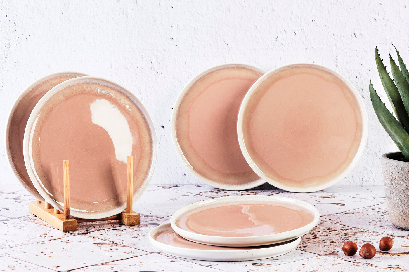 Assiette OXYGEN Ø21,5cm - 6 pièces - Rose poudre Björn - Mathon - 2