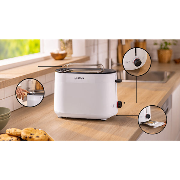 Toaster compact 2 fentes MyMoment blanc 950 W TAT2M121 Bosch - Mathon - 3