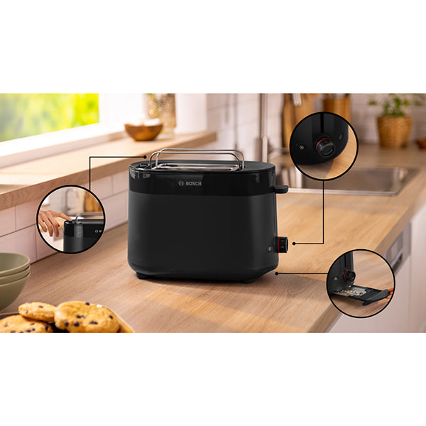 Toaster compact 2 fentes MyMoment noir 950 W TAT2M123 Bosch - Mathon - 3