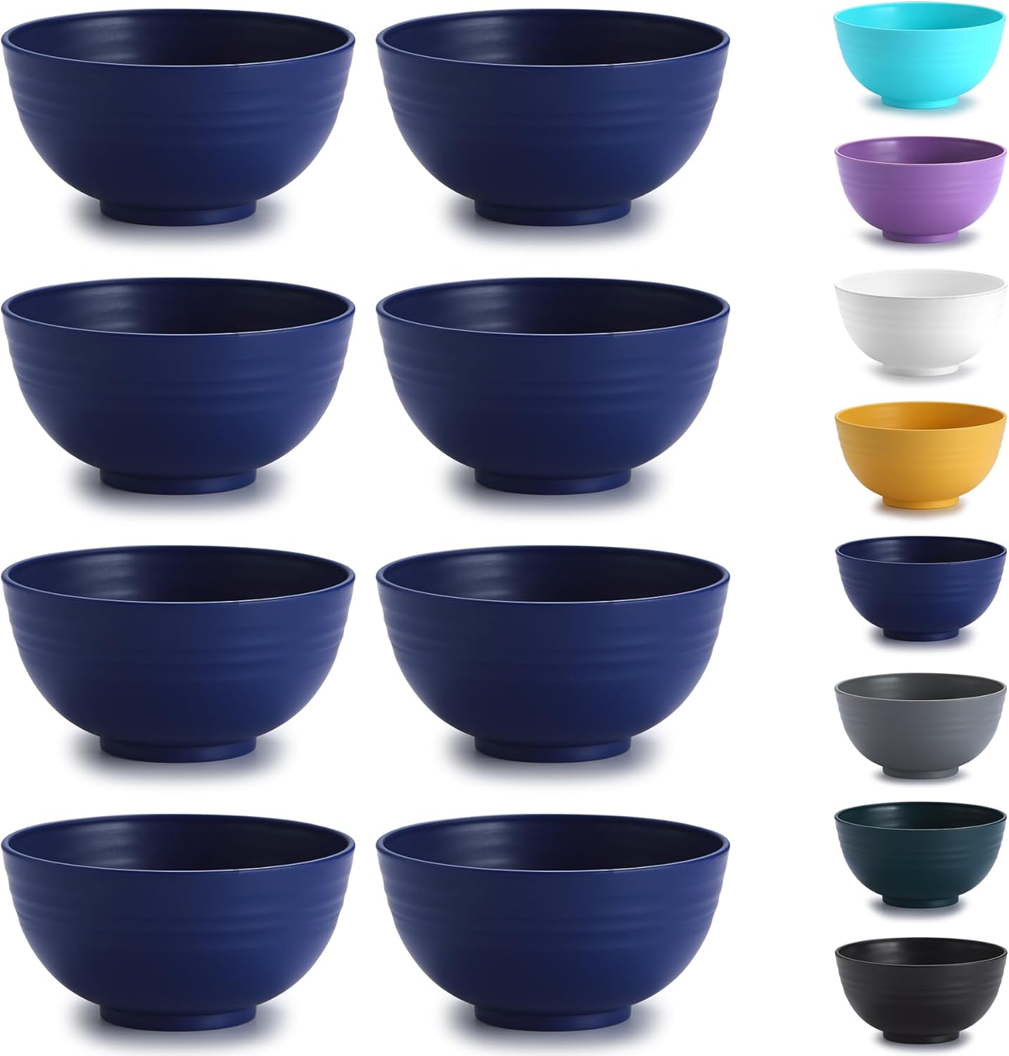 Lot de 8 bols en plastique incassables – spécial camping bleu Vendos85 - Mathon