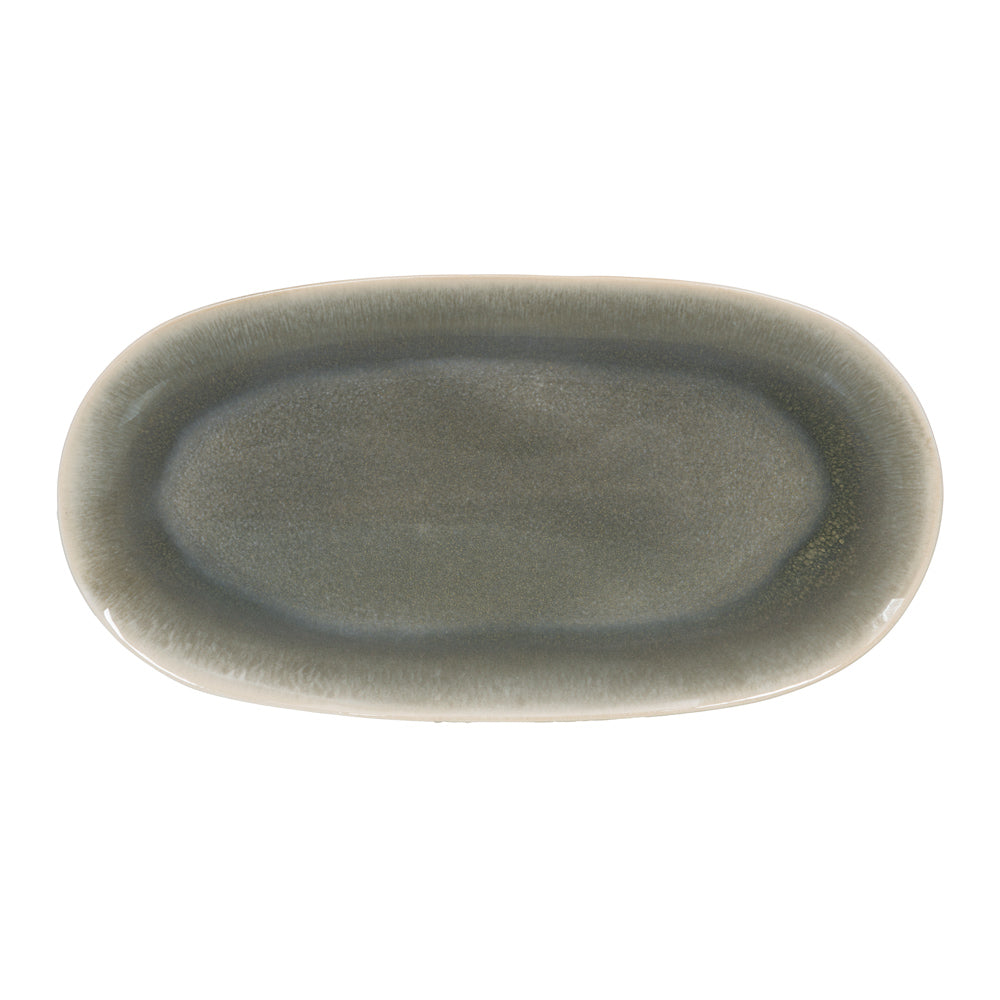 Plat ovale Oslo gris 38x19 cm Table passion - Mathon - 1