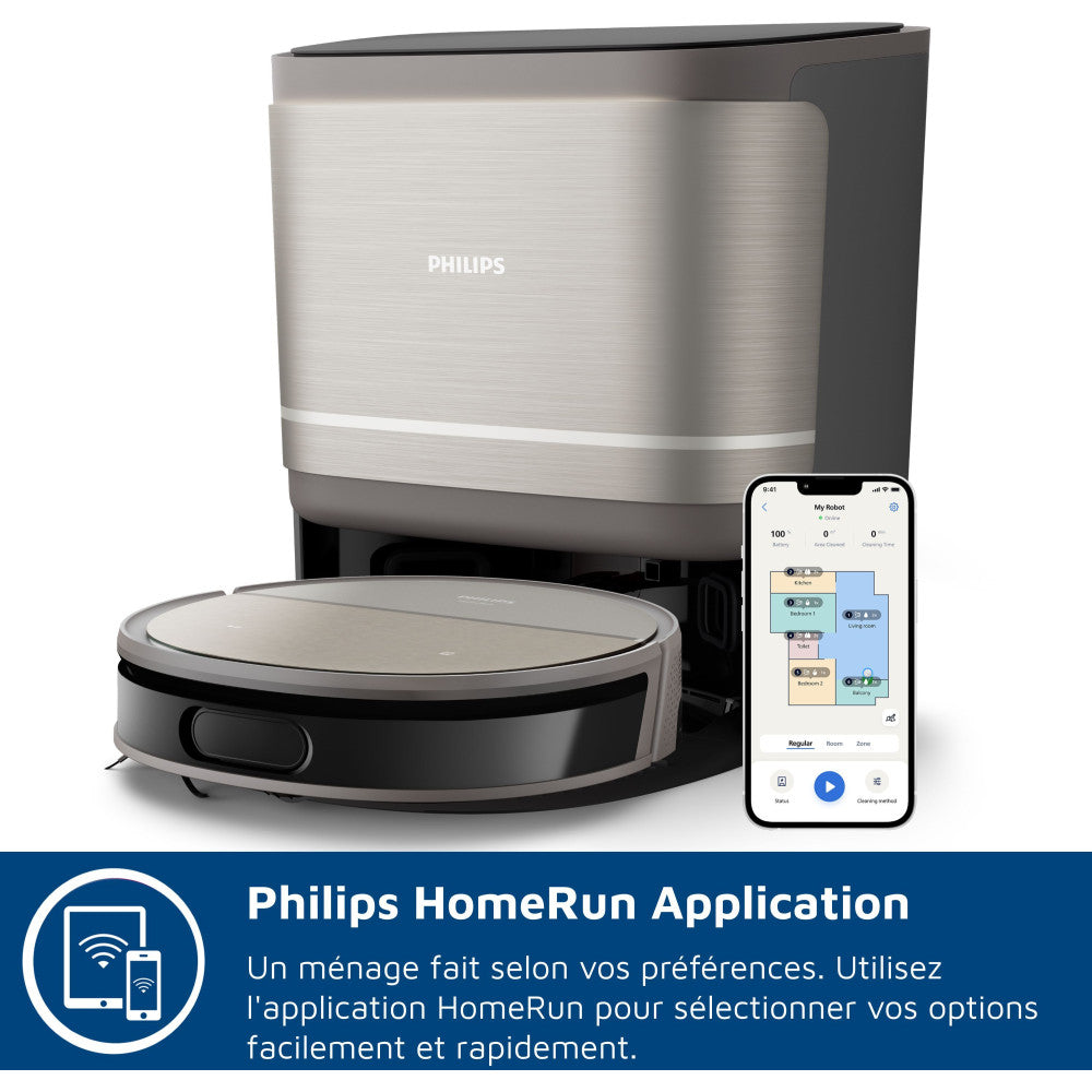 Aspirateur Robot Laveur -   - Xu9100/10 - 8000 Pa - 280 Min - 210 Ml - Métal / Noir Philips - Mathon - 3