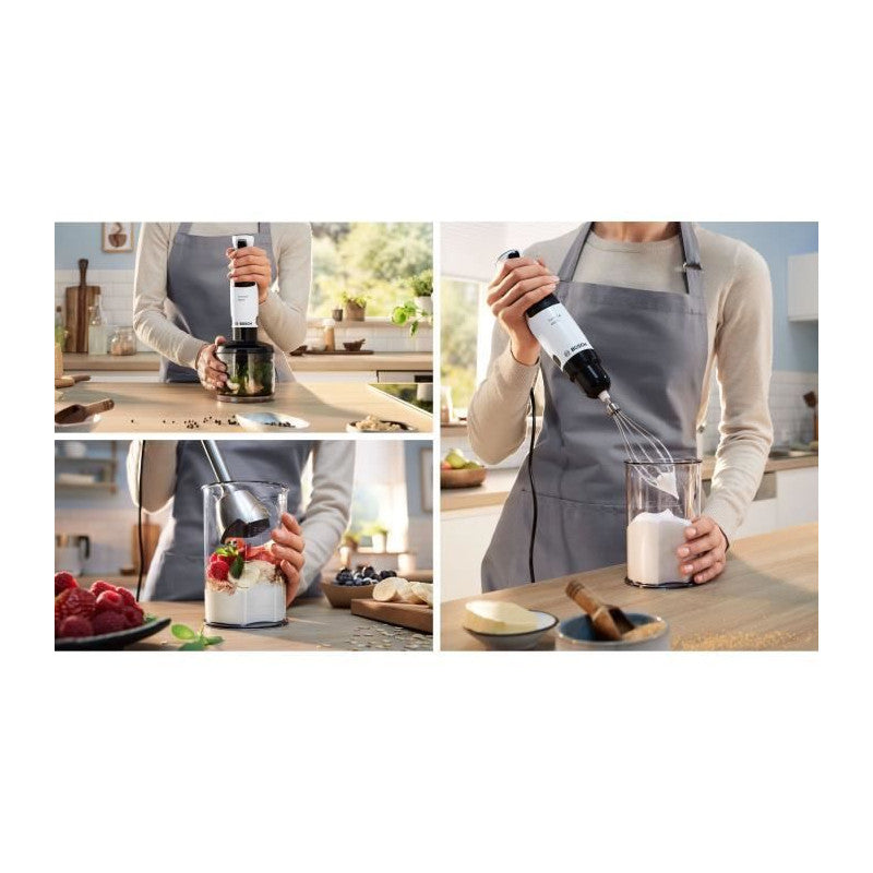 Mixeur Plongeant -   - Msm4w221 - 600 W - 4 Lames Aiguiseés - Bol Mélangeur - Mini Hachoir - Fouet - Engrenage Céramique Bosch - Mathon - 2