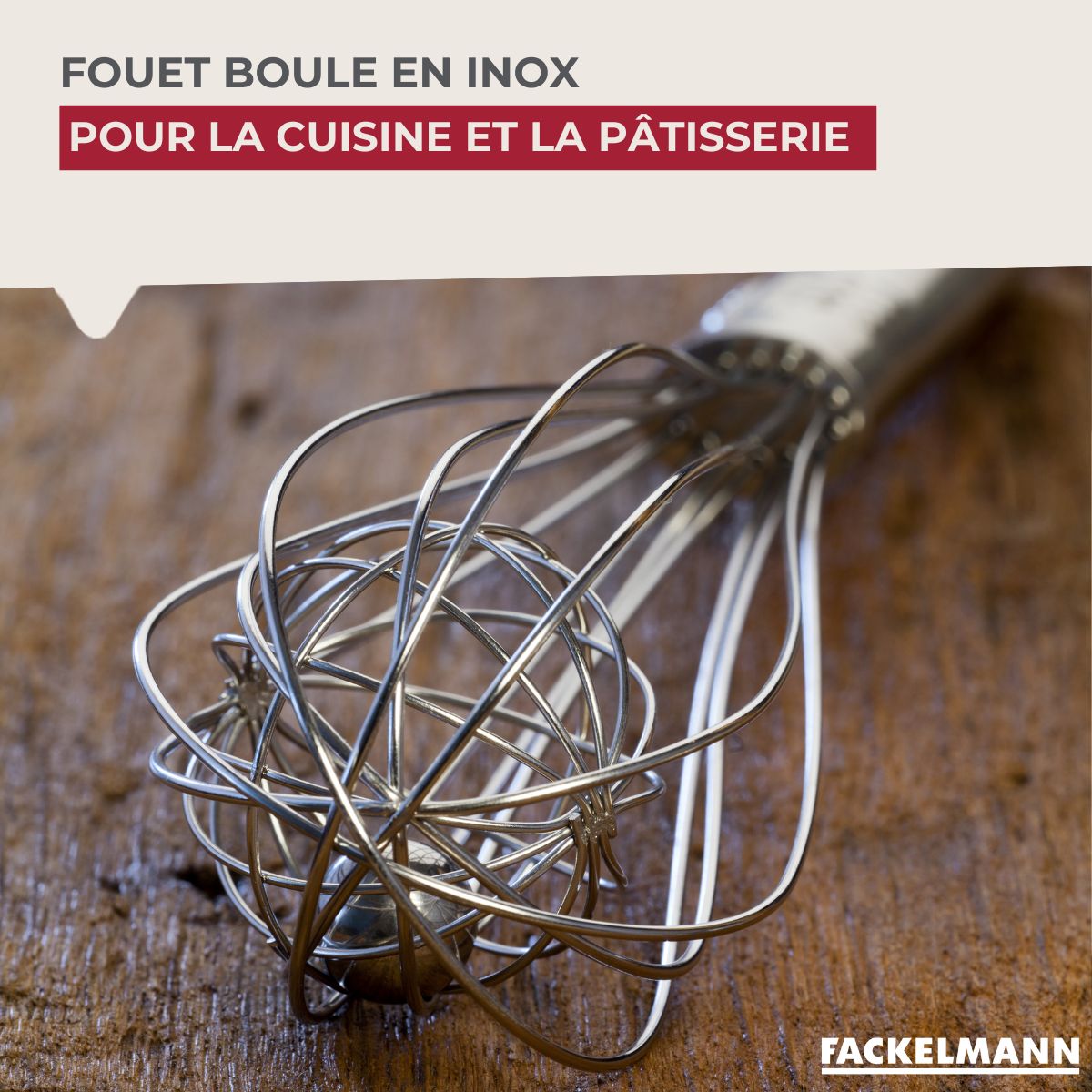 Fouet de cuisine et pâtisserie en inox avec bille 26,5 cm  Ovale Limited Edition Fackelmann - Mathon - 2