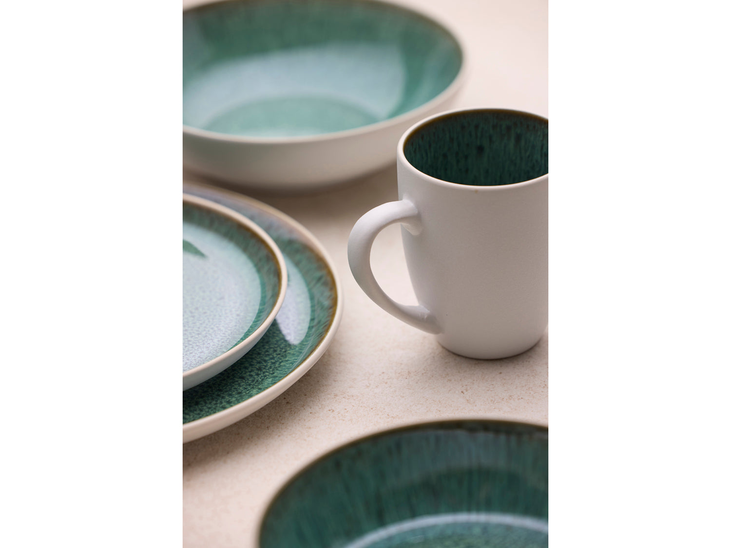 Mug Gastro en Grès Blanc/Vert Bitz - Mathon - 10