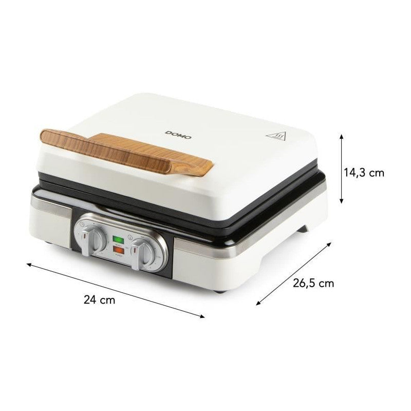 Gaufrier - Domo - Do9280w - 1520 W - 2 Gaufres Xl - Blanc Domo - Mathon - 2