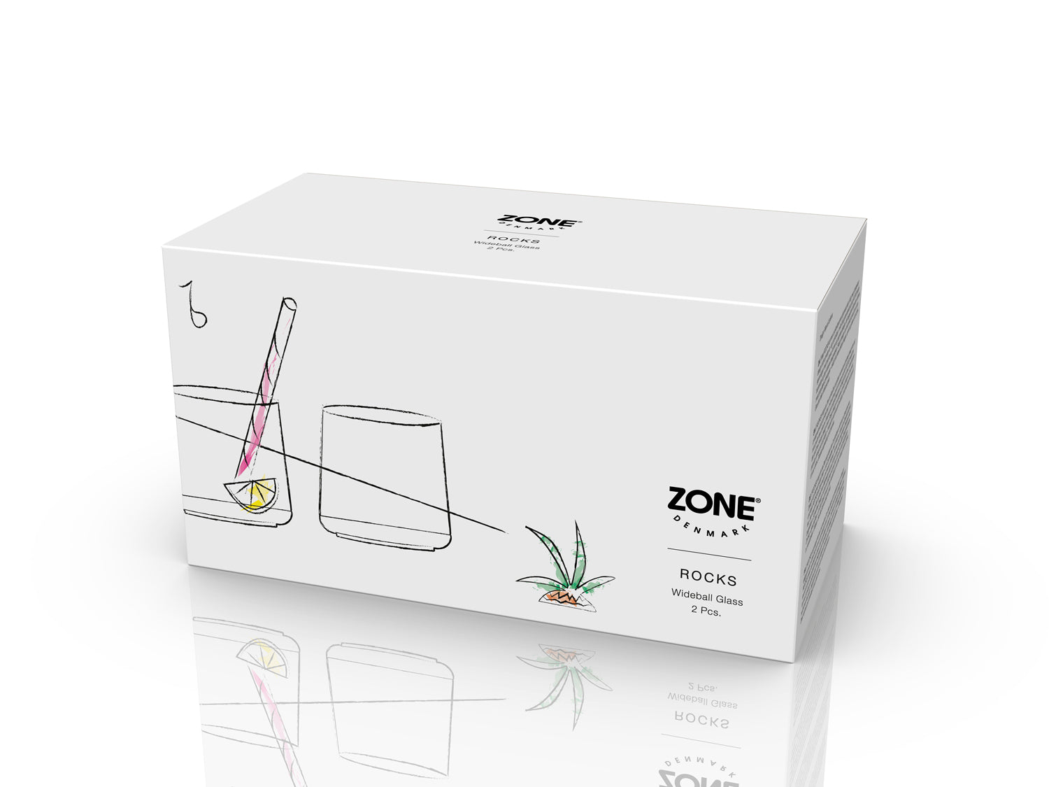 Set de 2 verres wideball ROCKS en verre cristal sans plomb Transparent Zone Denmark - Mathon - 3