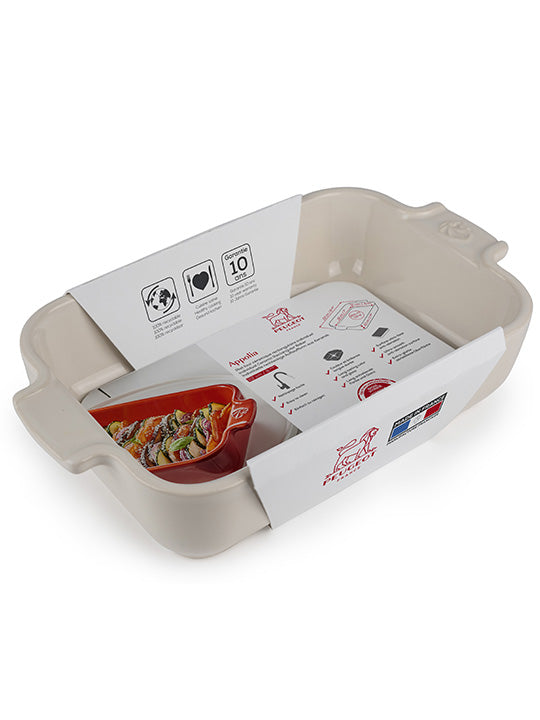 Appolia Plat four céramique individuel rectangulaire, écru, 22 cm - Peugeot - Mathon - 3