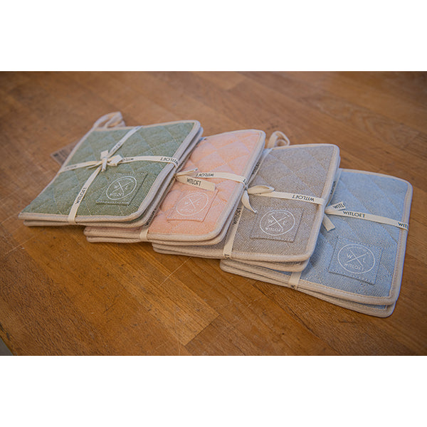 Paire de maniques de cuisine en coton recyclé saumon Witloft - Mathon - 2