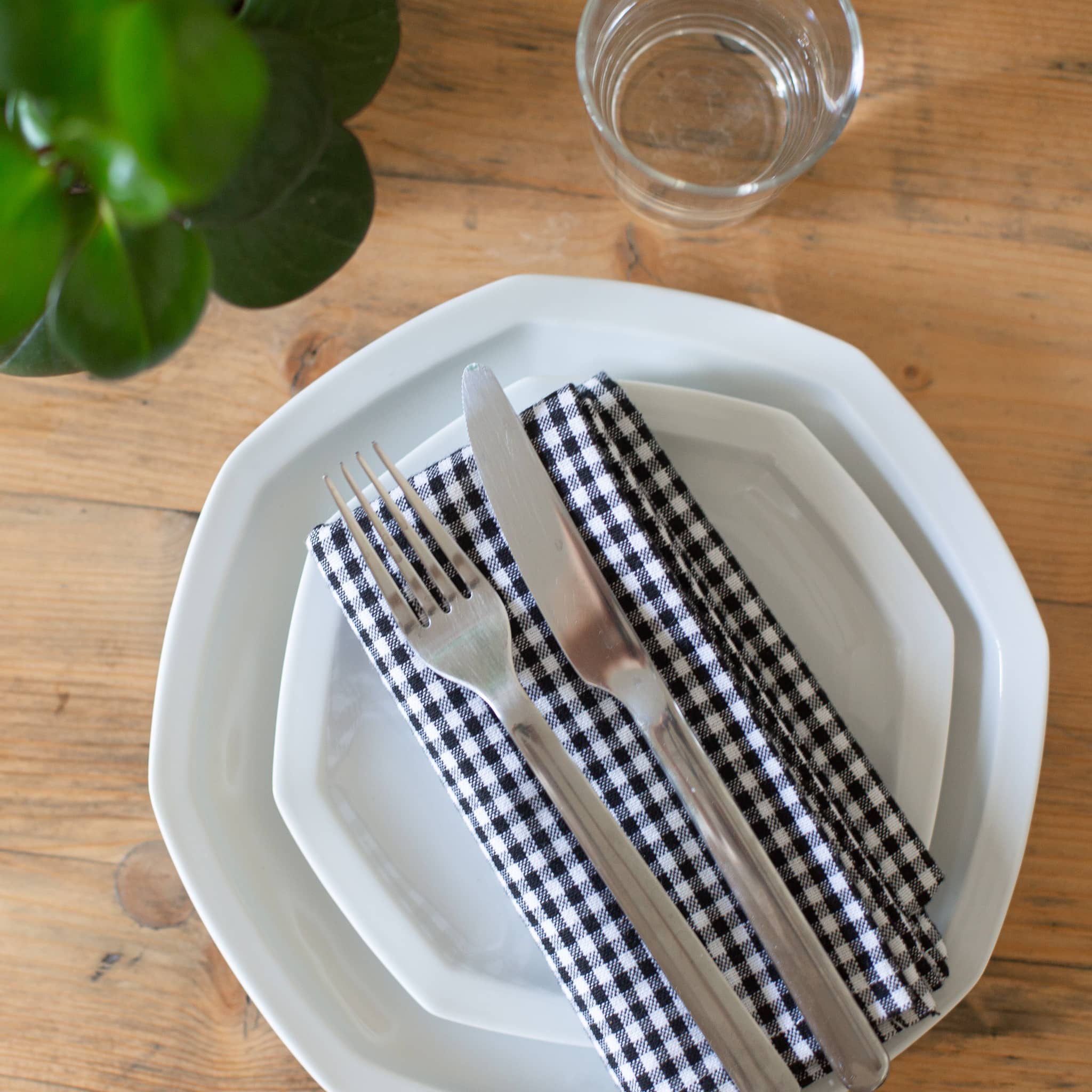 Assiette plate Octogonale blanche OGRE La Fabrique - Mathon - 4