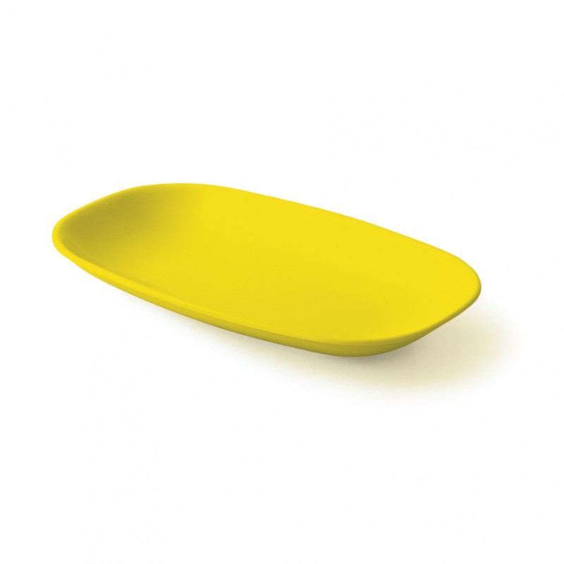 Lot de 4 raviers jaunes, en mélamine, L.11*l.17.5*h.3.5 cm Plastorex - Mathon