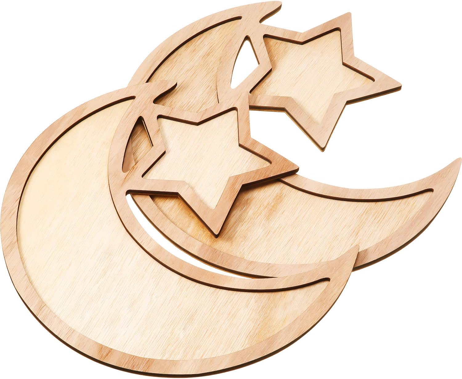 Lot de 2 Plateaux en Bois Ramadan – Lune & Étoile Vendos85 - Mathon