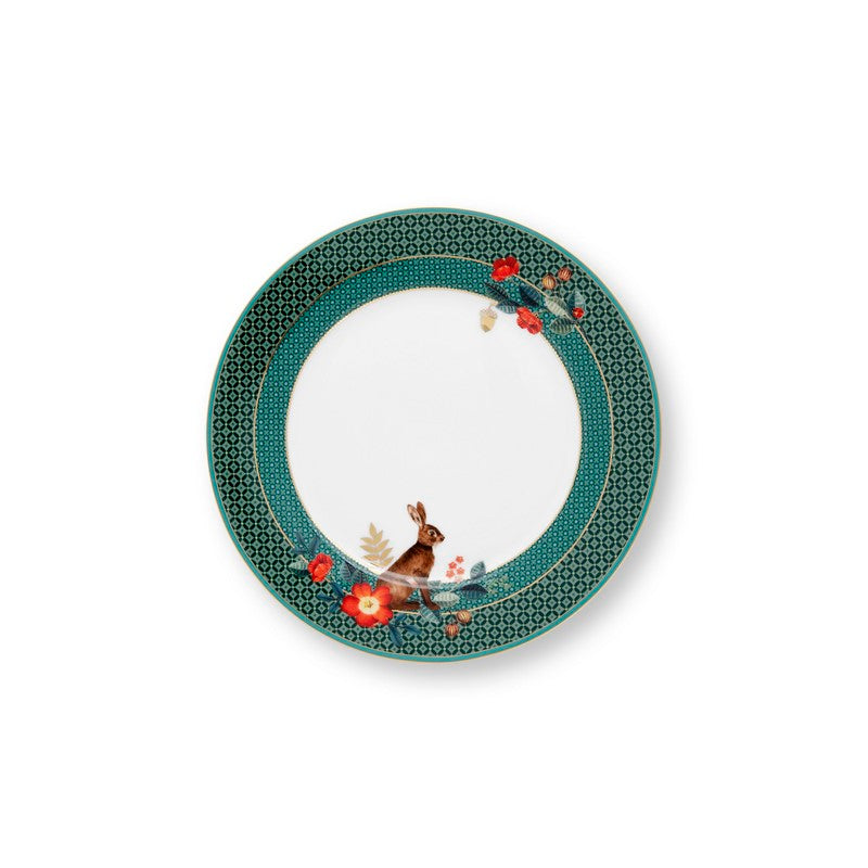 Lot de 6 Assiettes dessert Winter Wonderland Lapin - Vert - 21cm Pip Studio - Mathon