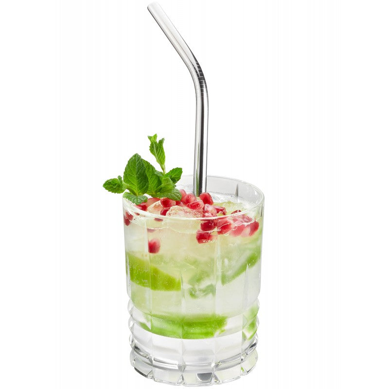 Pailles en inox future, 23 cm forme courbé (4 pièces) Gefu - Mathon - 3