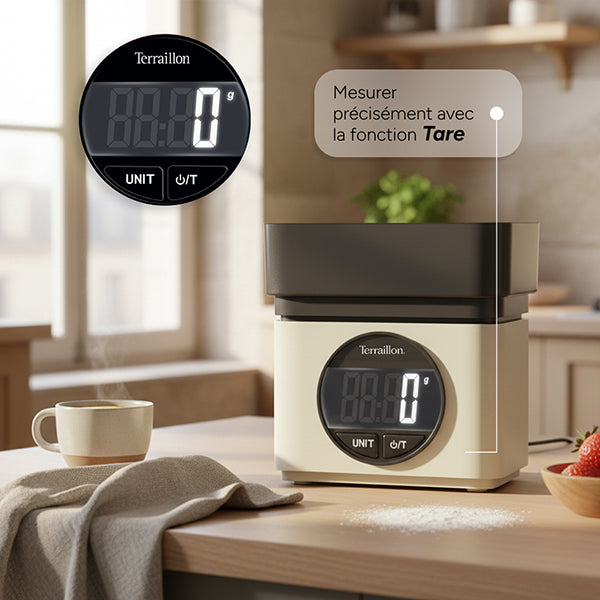 Balance électronique BA22 mythique crème 5 kg Terraillon - Mathon - 3