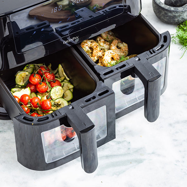 Friteuse à air chaud 2 paniers Dual Zone Bistro 8 L 3000 W Green pan - Mathon - 4