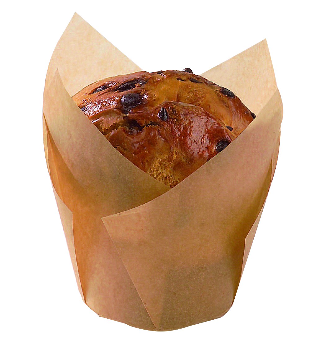 100Pcs - Caissette de cuisson forme tulipe en papier brun siliconé   H90mm FirstPack - Mathon - 2