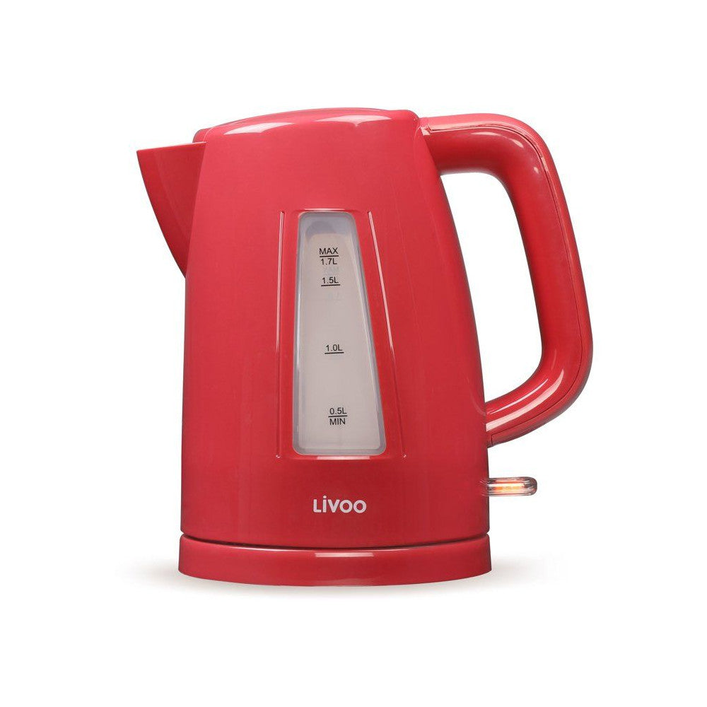 Bouilloire - Livoo - Dod184rc - 2200 W - 1,7 L - Socle 360° - Rouge Livoo - Mathon - 1