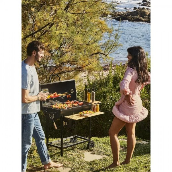 Barbecue A Charbon Mike - 2 Grilles Acier Chromé - Surface De Cuisson Cookingbox - Mathon - 3