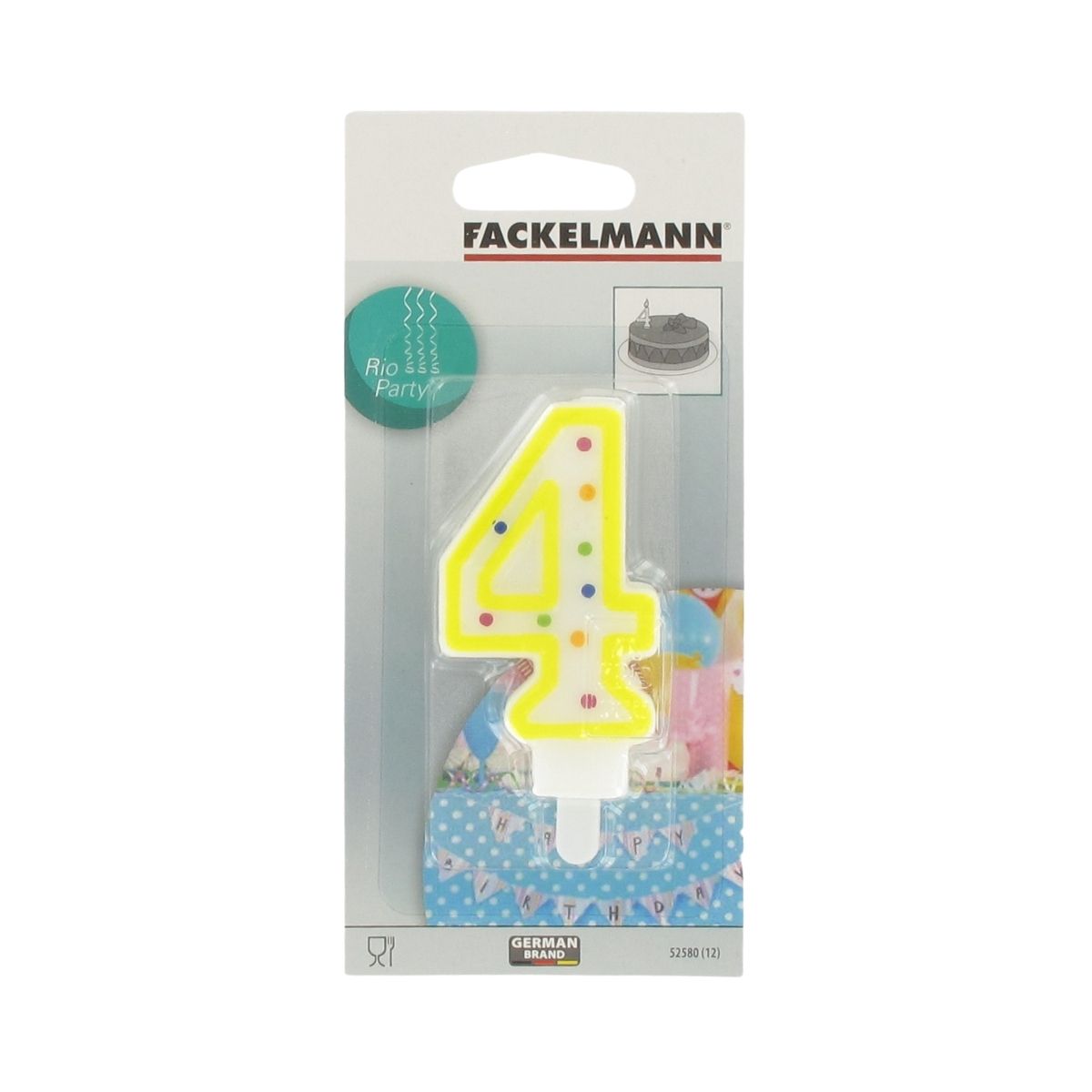 Bougie anniversaire chiffre 4  Rio Party Fackelmann - Mathon - 2