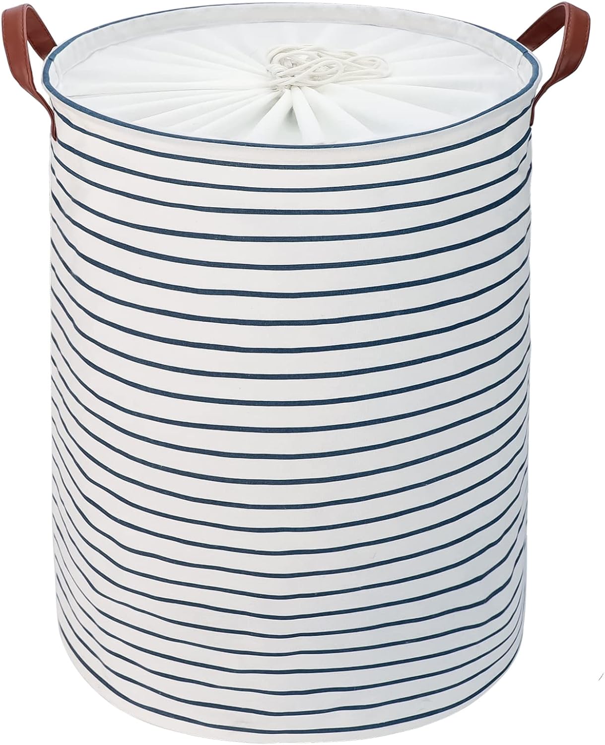 Panier de Rangement Pliable Bleu Rayure 40x61 cm Vendos85 - Mathon