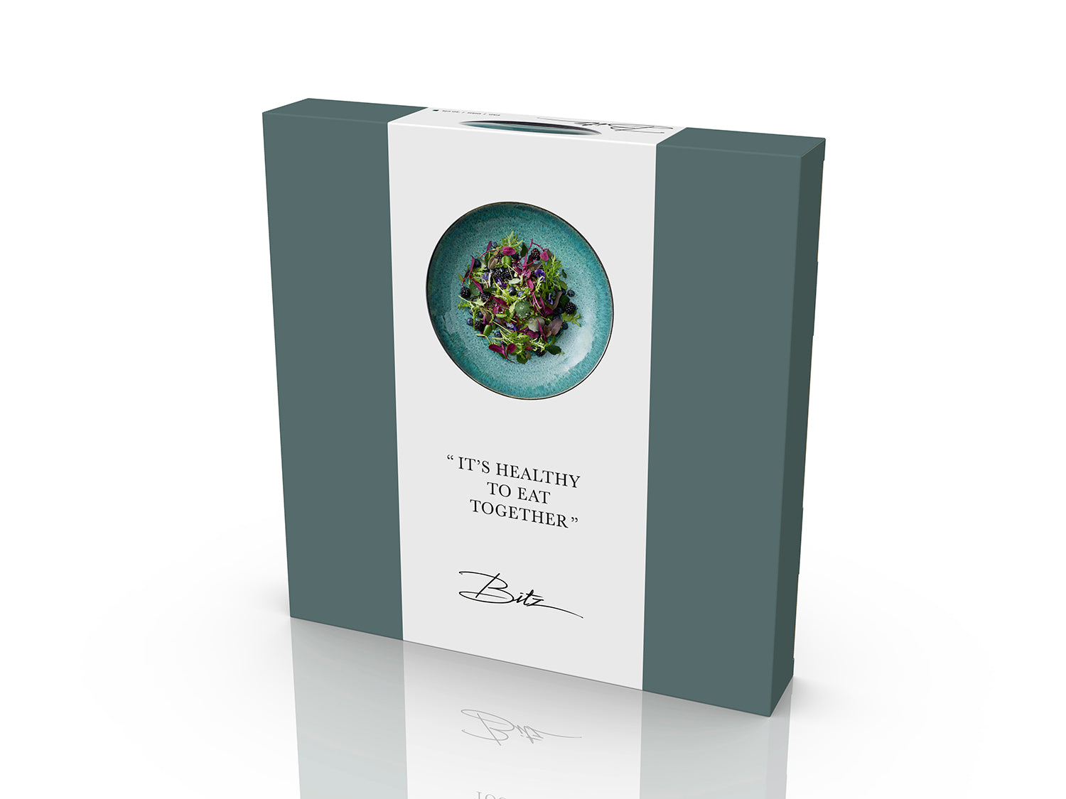 Plat de service rond GASTRO 40cm en grès émaillé Noir/Vert Bitz - Mathon - 5