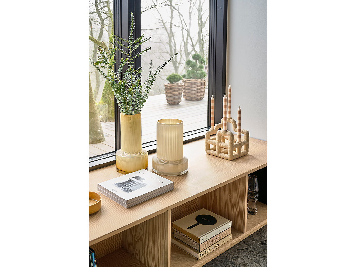 Bougeoir Lyng en Polyrésine Sable Villa Collection - Mathon - 3