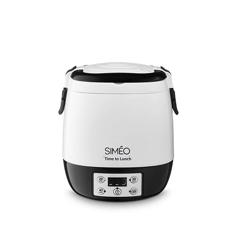 Lunch box électrique programmable 1,5 L 300 W blanc et noir Simeo - Mathon - 1