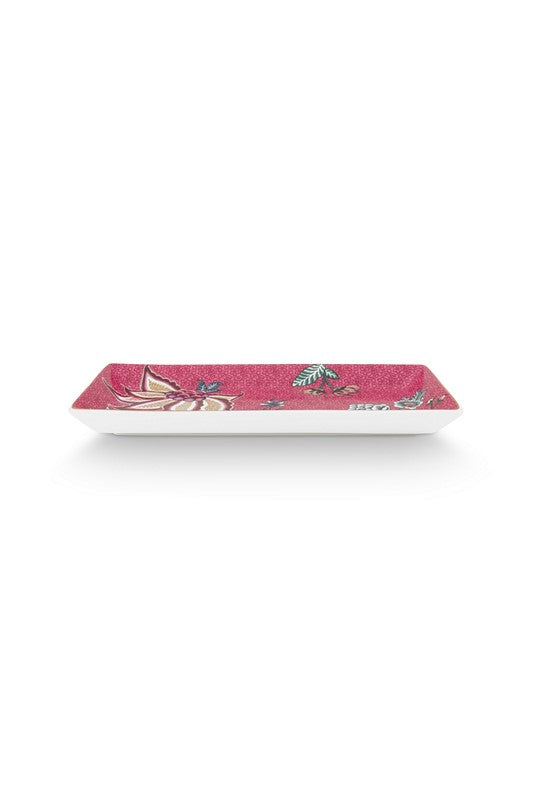 Coffret Cadeau 6 pcs - 2 plateaux, 2 assiettes carrées & Baguettes - Oriental Flower Festival - Rose Pip Studio - Mathon - 3